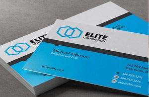 We have had several customers in Smithtown, NY request business cards with a matte coating, like these business cards from a company called Elite.